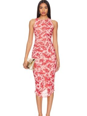 bardot lucia midi slip dress Bardot Lucia Midi Slip Dress in Hot Pink